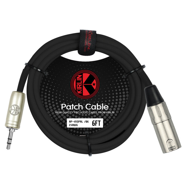 Kirlin AP-493PRL-6/BK, XLR Male - 3.5mm TRS Plug