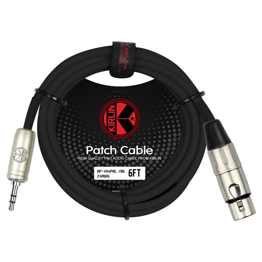 Kirlin AP-494PRL-6/BK, XLR Female - 3.5mm TRS Plug