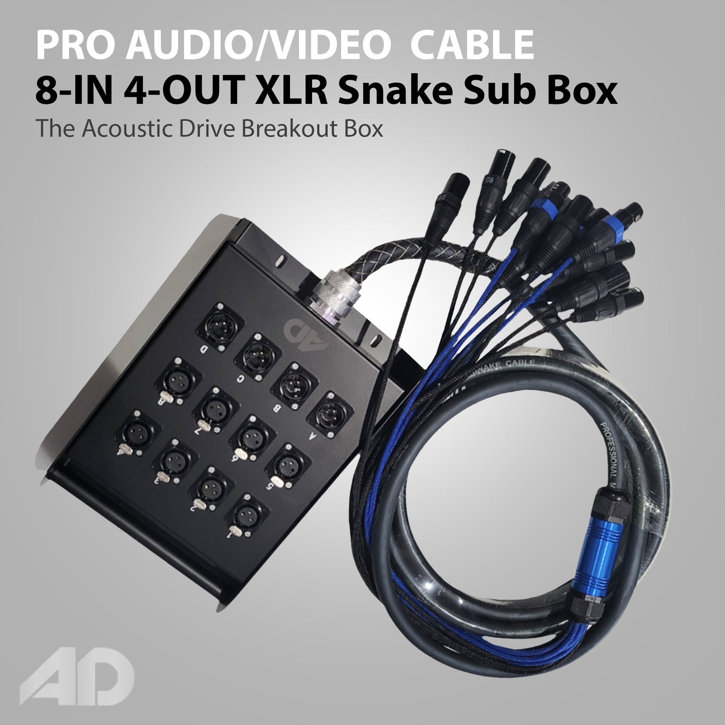 AD 8-in 4-out XLR Snake Sub Box