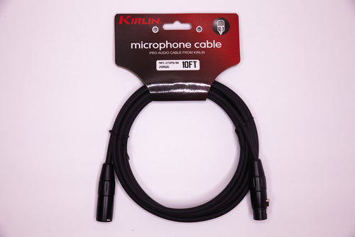 Kirlin 10 foot XLR to XLR Microphone Cable Black PVC Jacket Cable MPC-270-10/BK - 10 feet -