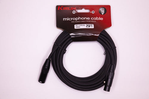 Kirlin 25 foot XLR Male to XLR Female Microphone Cable Black PVC Jacket Cable MPC-270-25/BK - 25 feet